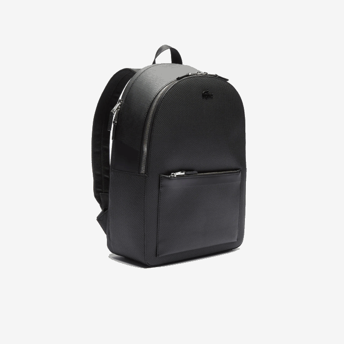 Lacoste Chantaco Matte Stitched Leather Backpack 646T2022 Black 000 Men