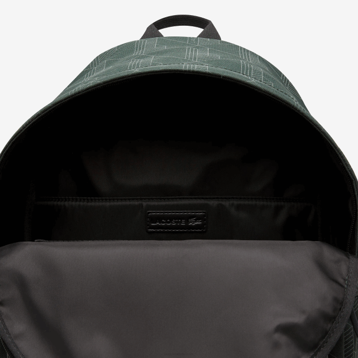 Lacoste Reflective Monogram Print Backpack 646T2072 Sinople Monogramme L22 Men