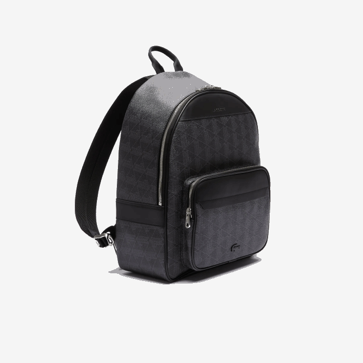 Lacoste The Blend Monogram Canvas Backpack 646T2058 Monogram Noir Gris H45 Men
