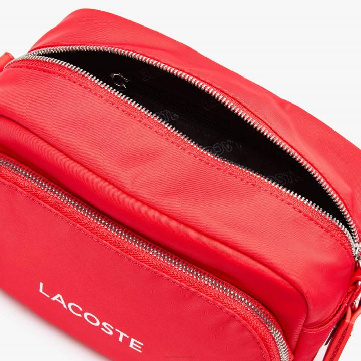 Lacoste Branded Nylon Crossbody Bag 646T2071 Pompier Blanc K08 Men