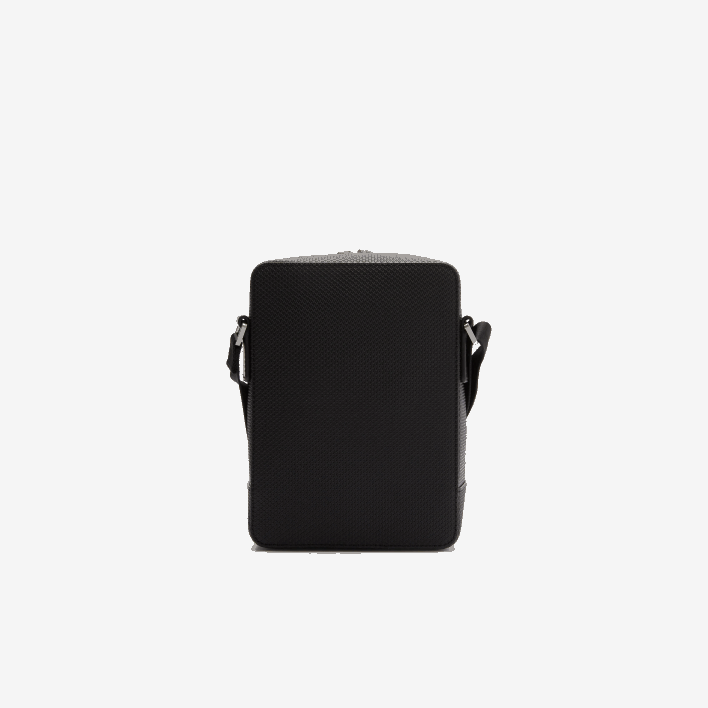 Lacoste Chantaco Matte Stitched Leather Vertical Camera Bag 646T2025 Black 000 Men