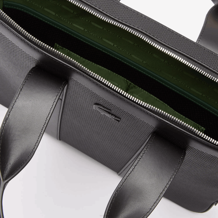 Lacoste Chantaco Pique Leather Extra Slim Computer Bag 646T2074 Black 000 Men