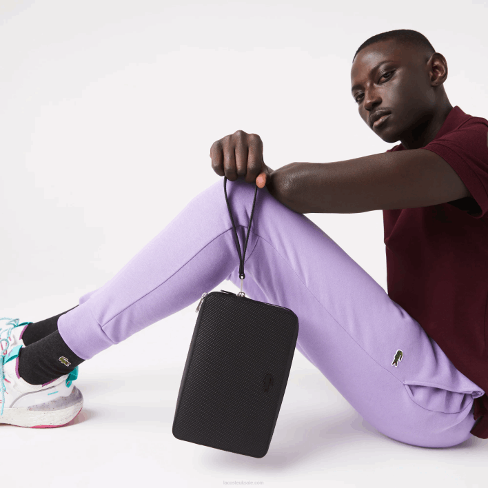 Lacoste Chantaco Pique Leather Zip Pouch 646T2009 Black 000 Men