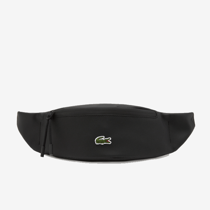 Lacoste LCST Coated Canvas Zippered Fanny Pack 646T2065 Black 000 Men
