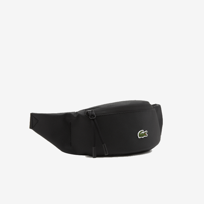 Lacoste LCST Coated Canvas Zippered Fanny Pack 646T2065 Black 000 Men