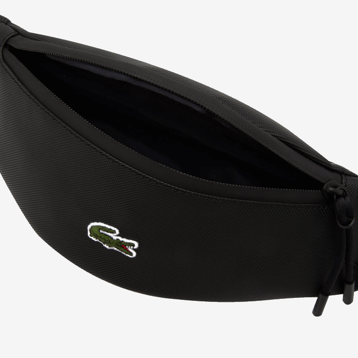 Lacoste LCST Coated Canvas Zippered Fanny Pack 646T2065 Black 000 Men