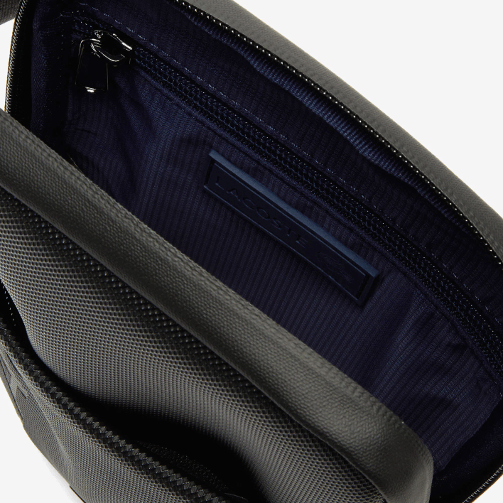 Lacoste L.12.12 Branded Zippered Small Flat Bag 646T2008 Black 000 Men