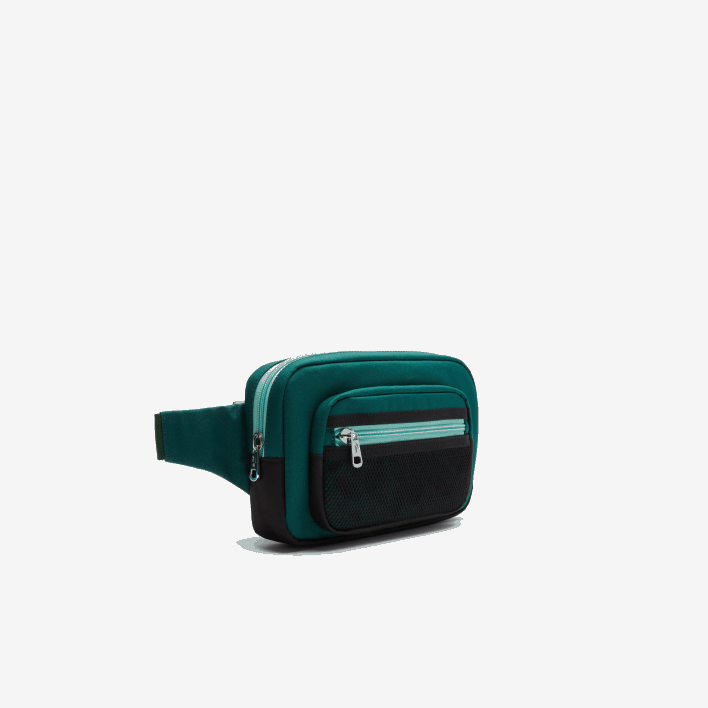 Lacoste L Outfit Contrast Details Canvas Fanny Pack 646T2040 Swing Vert 132 Spiruline H47 Men