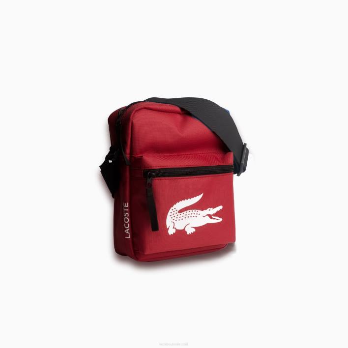 Lacoste Recycled Fiber Shoulder Bag 646T1999 Biking Red 984 Men