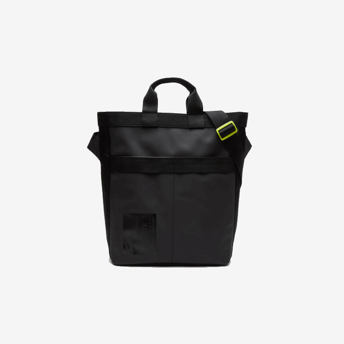 Lacoste Signature Print Water-Repellent Tote Bag 646T2057 Noir Lime K68 Men