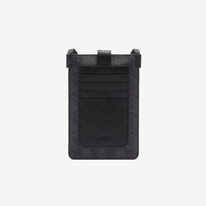 Lacoste The Blend Monogram Canvas Smartphone Pouch 646T2037 Monogram Noir Gris H45 Men