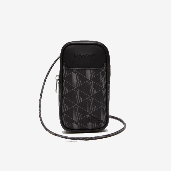 Lacoste The Blend Monogram Print Smartphone Holder 646T1985 Monogram Noir Gris H45 Men