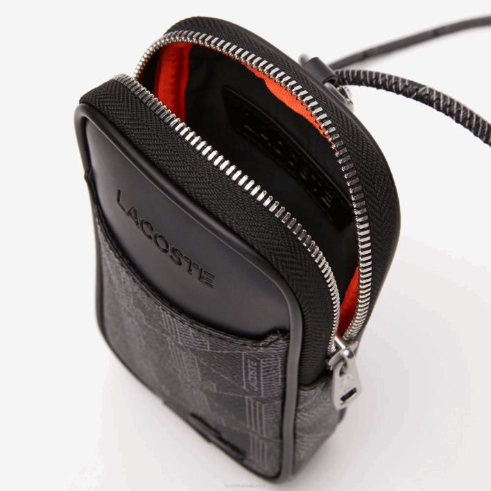 Lacoste The Blend Monogram Print Smartphone Holder 646T1985 Monogram Noir Gris H45 Men