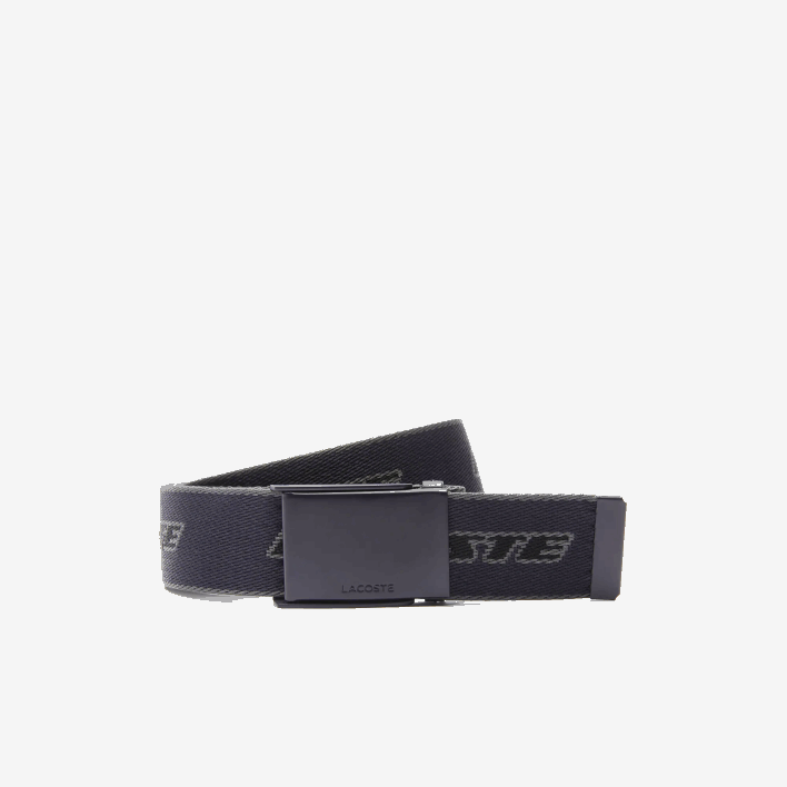Lacoste Contrast Branded Canvas Belt 646T2114 Abimes Dark Shadow Noir L12 Men