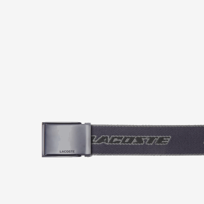 Lacoste Contrast Branded Canvas Belt 646T2114 Abimes Dark Shadow Noir L12 Men