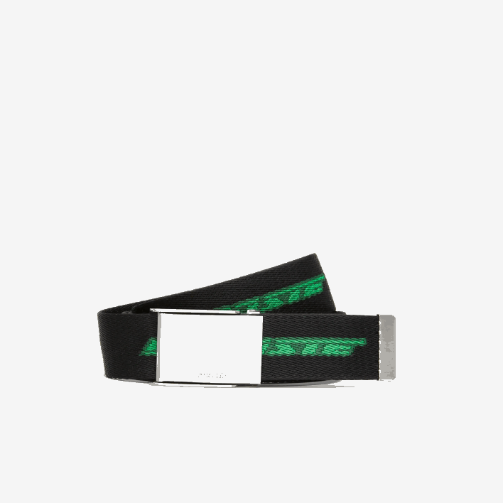 Lacoste Contrast Logo Print Belt 646T1958 Noir Estragon Vert 132 M03 Men
