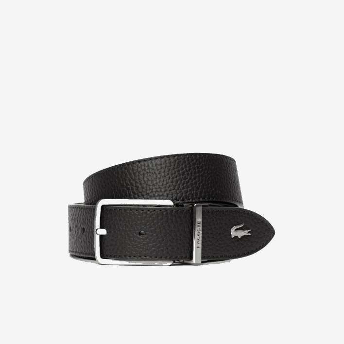 Lacoste Engraved Buckle Grained Leather Belt 646T2097 28 Men