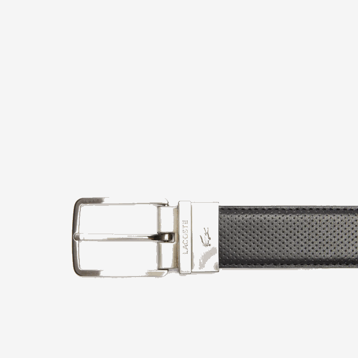 Lacoste Engraved Buckle Reversible Pique Leather Belt 646T2077 Black 000 Men