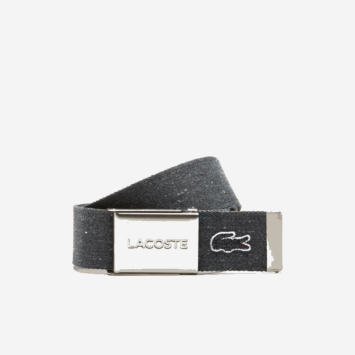 Lacoste L.12.12 Branded Buckle Belt 646T2117 Noir Chine E50 Men