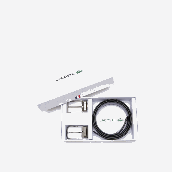 Lacoste Two Pin Buckle Belt Gift Set 646T2113 Noir Marine 166 672 Men