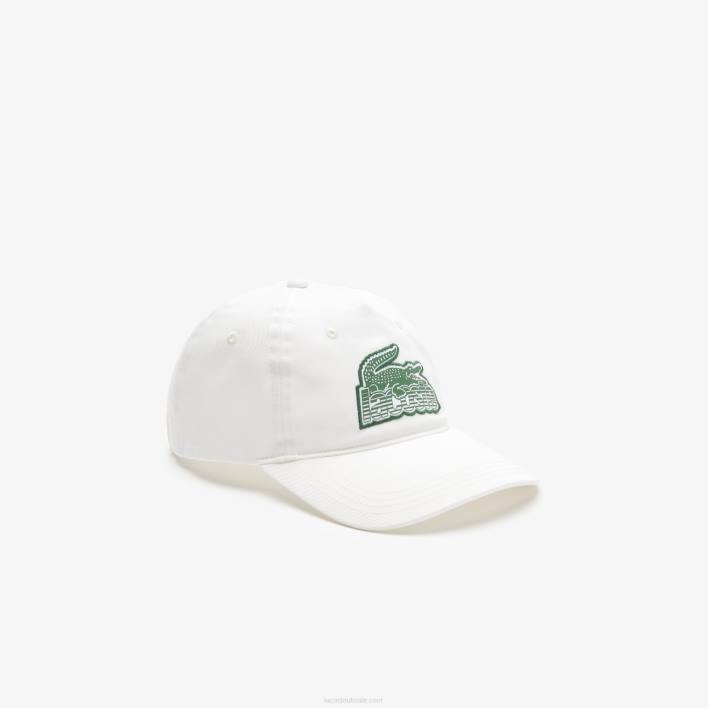 Lacoste Crocodile Patch Branded Cap 646T2146 White 70V Men