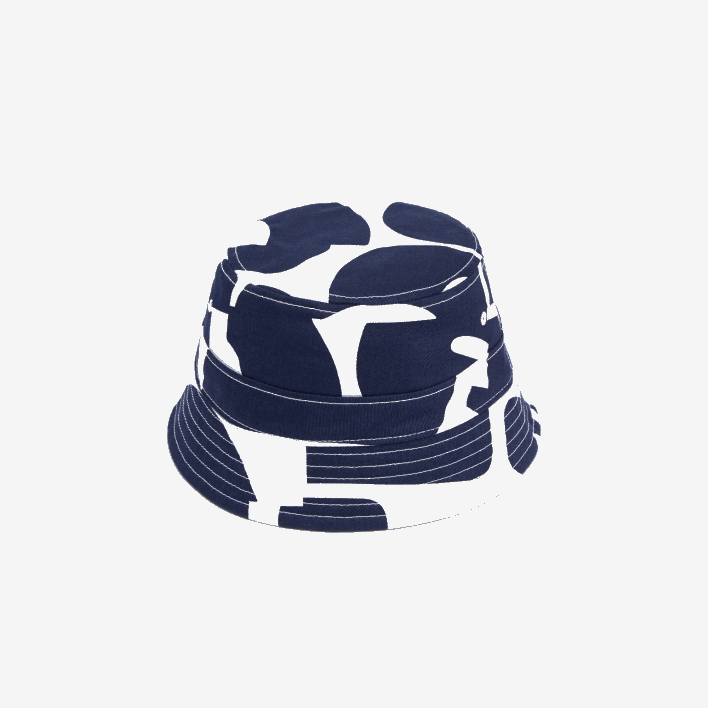 Lacoste Heritage Reversible Print Or Solid Cotton Bucket Hat 646T2342 Navy Blue White 525 Men