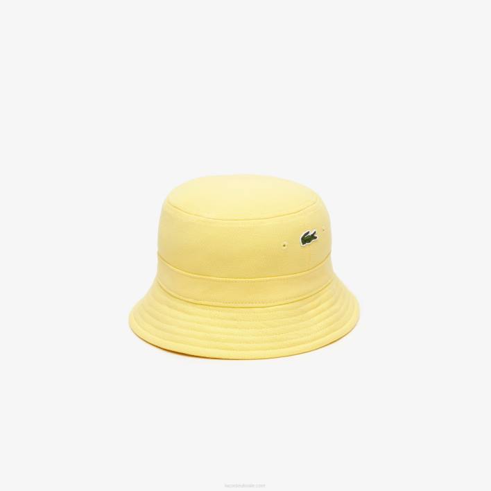 Lacoste Organic Cotton Bucket Hat 646T2165 Yellow 107 Men