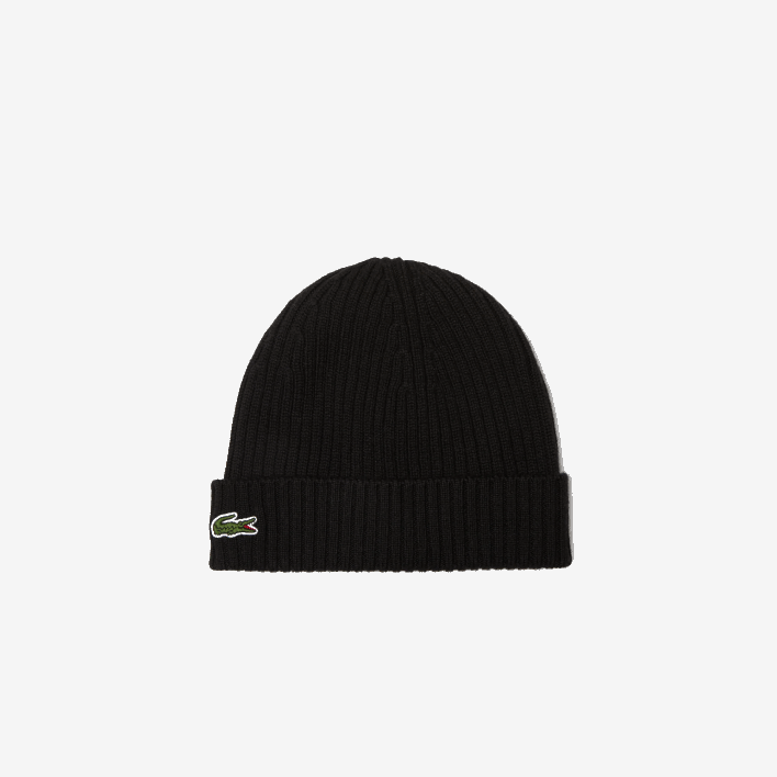 Lacoste Ribbed Wool Beanie 646T2227 Black 031 Men