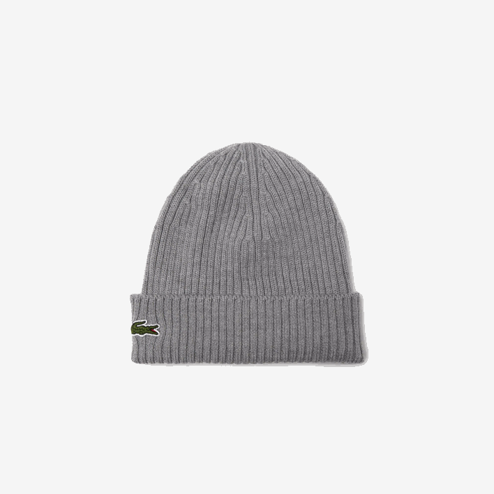 Lacoste Ribbed Wool Beanie 646T2242 Grey Chine YRD Men