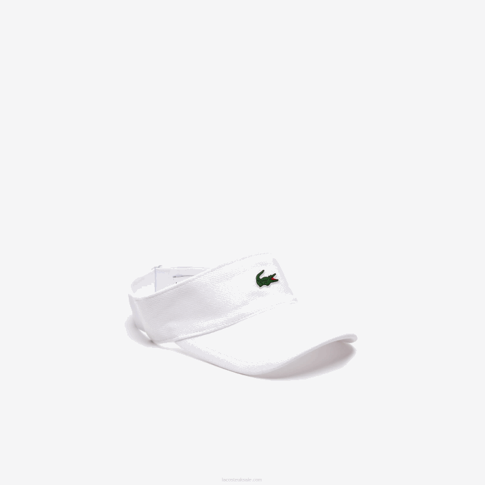 Lacoste SPORT Pique And Fleece Tennis Visor 646T2247 White 001 Men