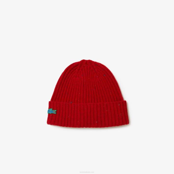 Lacoste Speckled Wool Beanie 646T2305 Red 7CQ Men