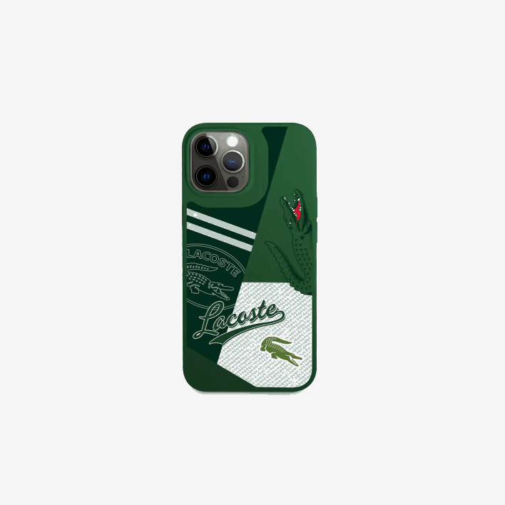 Lacoste Patchwork Print iPhone 14 Pro Case 646T2217 Vert 132 B01 Men