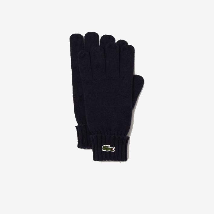 Lacoste Wool Jersey Gloves 646T2335 Navy Blue 166 Men