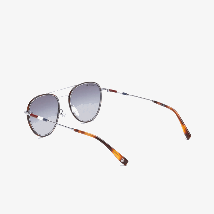 Lacoste Oval Metal Novak Djokovic Collection Sunglasses 646T2913 Matte Silver 045 Men