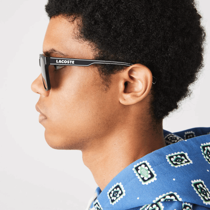 Lacoste Rectangle Active Line Sunglasses 646T2281 Black/Blue 002 Men