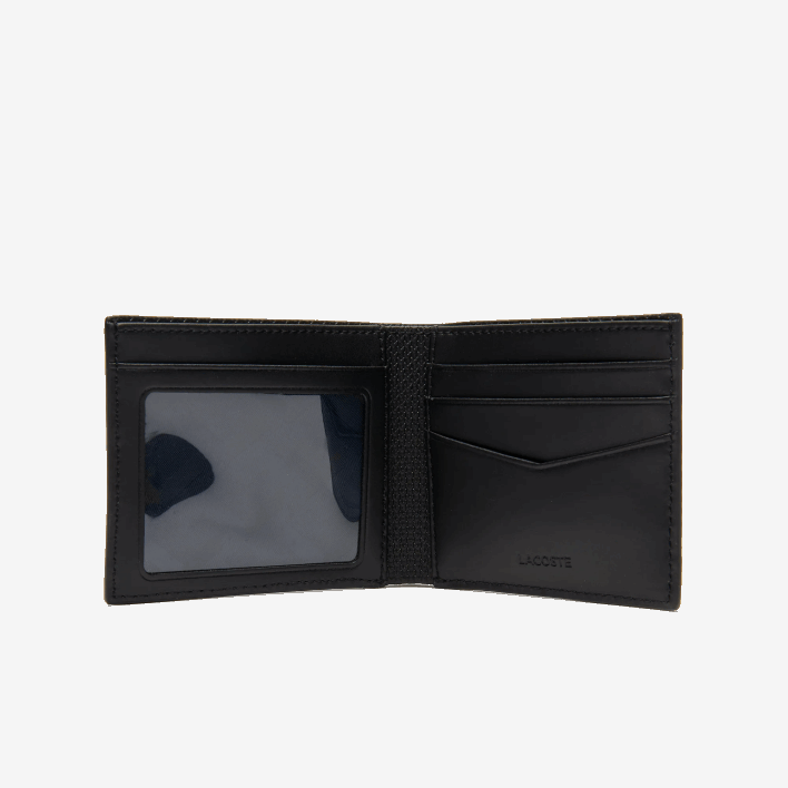 Lacoste Chantaco Pique Leather Three Card Wallet 646T2063 Black 000 Men