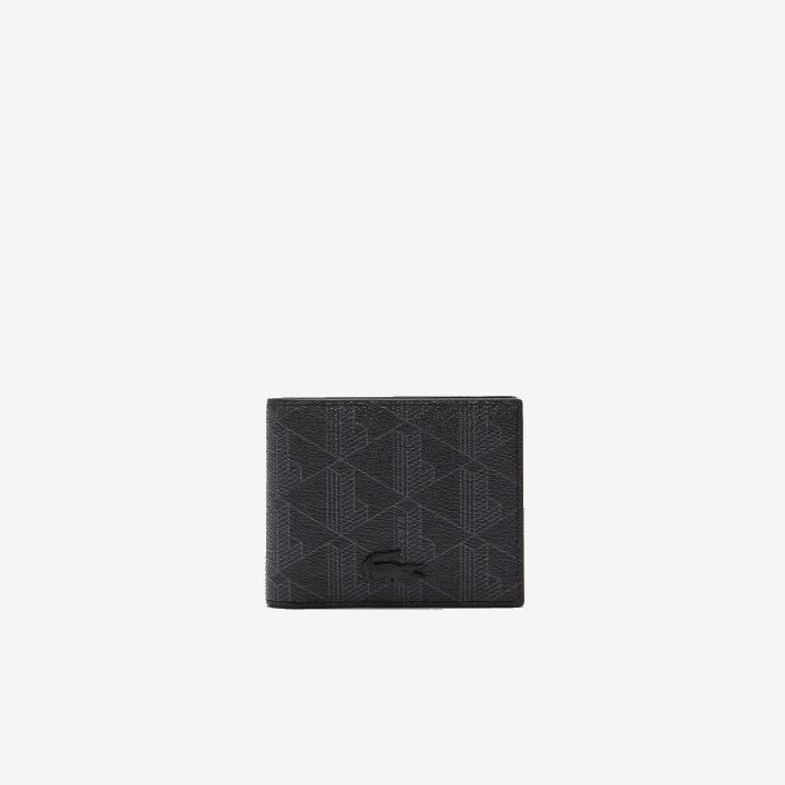 Lacoste The Blend Small Monogram Canvas Wallet 646T2044 Monogram Noir Gris H45 Men