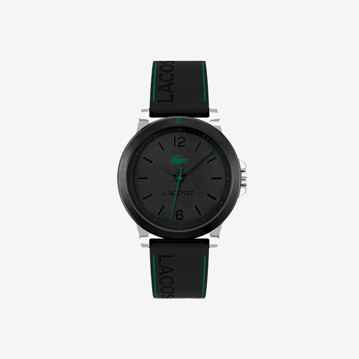 Lacoste Court 3 Hands Black Silicone Watch 646T2156 Black 000 Men