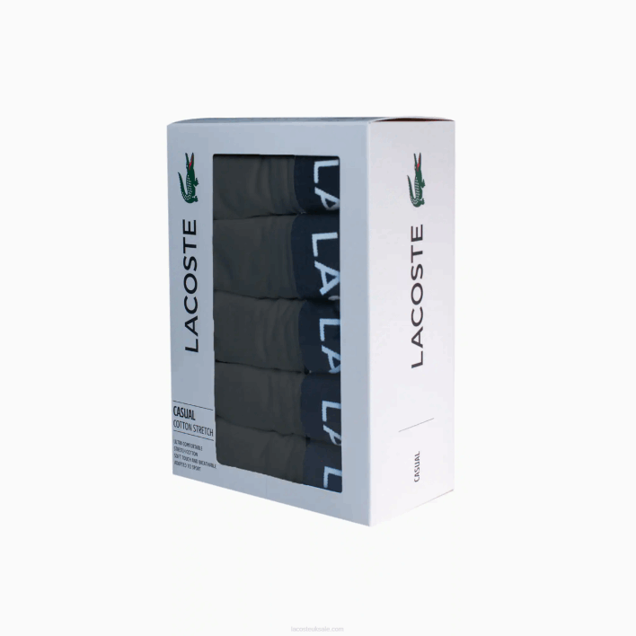 Lacoste 5-pack Stretch Cotton Trunks 646T1414 Grey XB4 Men
