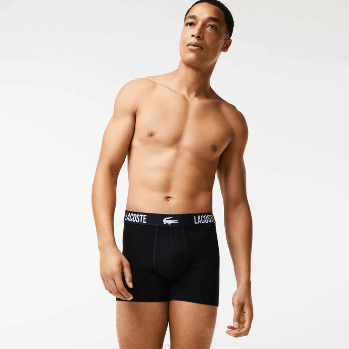 Lacoste Branded Contrast Crocodile Boxer Brief 3-Pack 646T1548 Black Red White TR2 Men