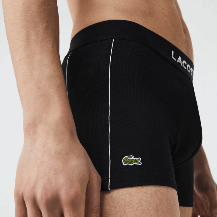 Lacoste Breathable Technical Mesh Trunk 646T1557 Black White 258 Men