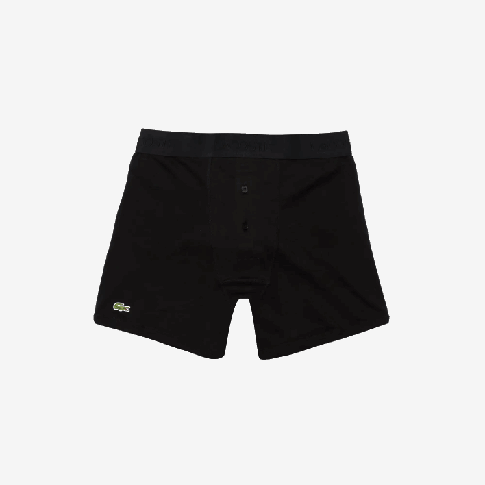 Lacoste Lettered Waist Long Cotton Boxer Brief 3-Pack 646T1358 Black 031 Men