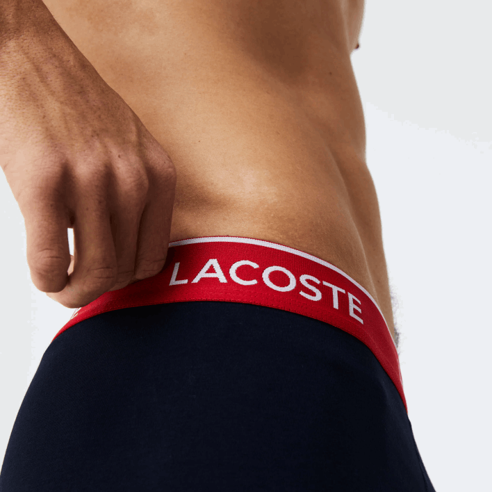 Lacoste Long Cotton Boxer Brief 3-Pack 646T1416 Green Red Navy Blue HY0 Men