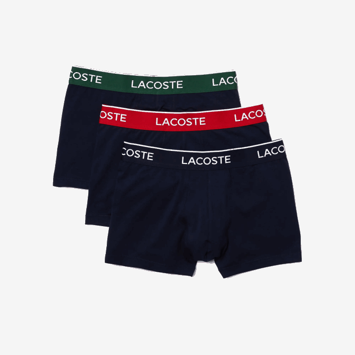 Lacoste Long Cotton Boxer Brief 3-Pack 646T1416 Green Red Navy Blue HY0 Men