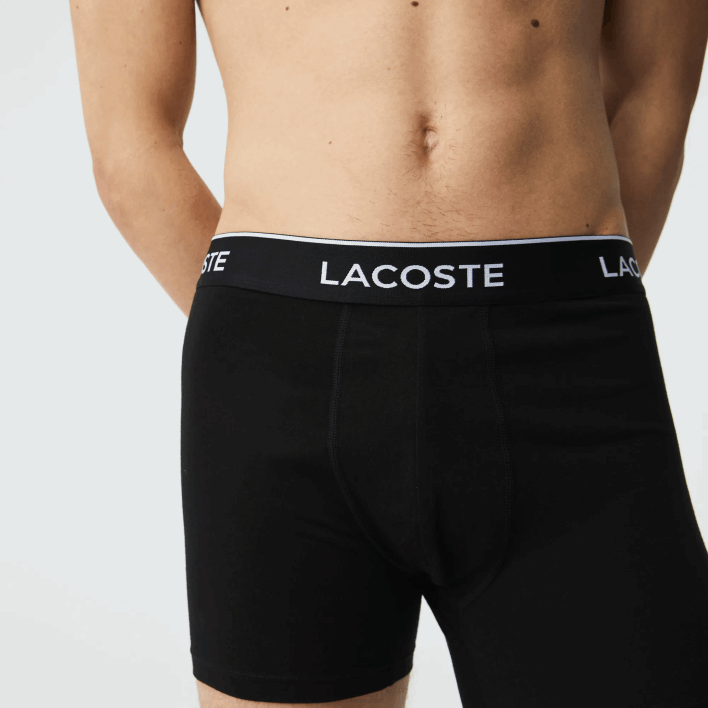 Lacoste Long Stretch Cotton Boxer Brief 3-Pack 646T1406 Black 031 Men