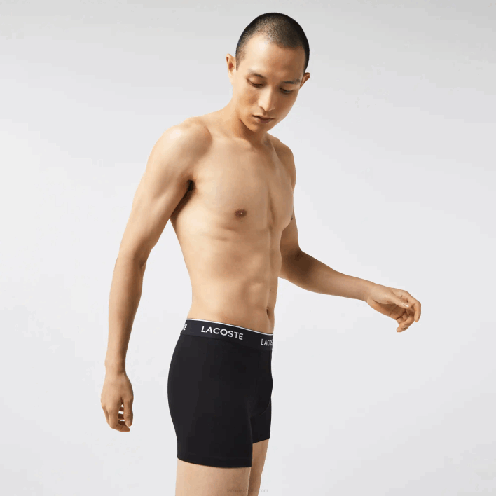 Lacoste Long Stretch Cotton Boxer Brief 3-Pack 646T1406 Black 031 Men