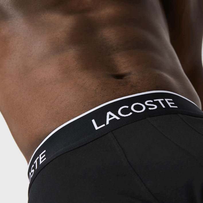 Lacoste Long Stretch Cotton Boxer Brief 3-Pack 646T1433 Black White Grey Chine NUA Men