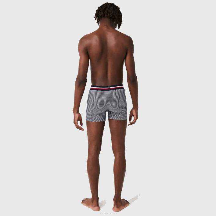 Lacoste Long Stretch Cotton Jersey Boxer Brief 3-Pack 646T1424 Navy Blue White 525 Men