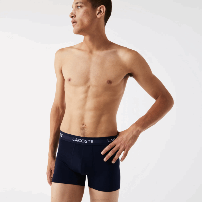 Lacoste Microfiber Trunk 3-Pack 646T1462 Navy Blue White Red LAW Men