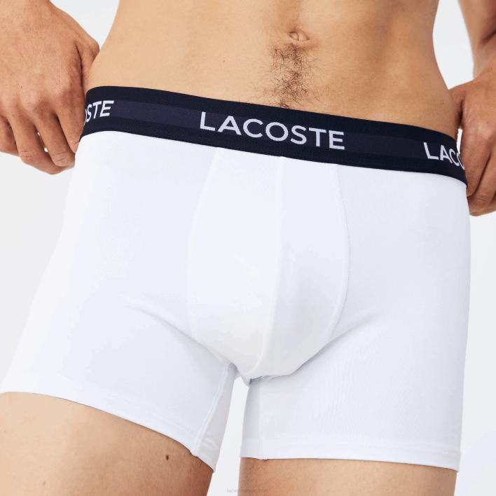 Lacoste Microfiber Trunk 3-Pack 646T1462 Navy Blue White Red LAW Men